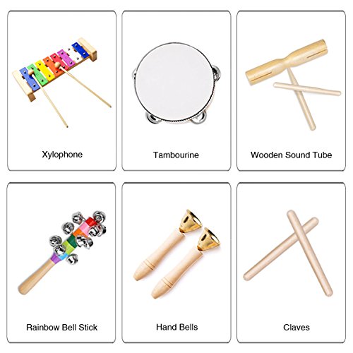 ULIFEME Musikinstrumente Kinder, 25PCS Holzspielzeug Musical Percussion